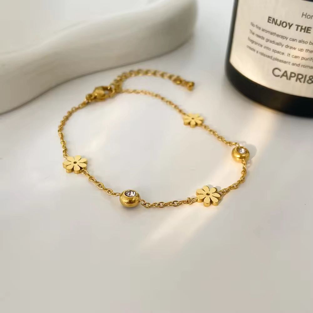 Flower stone bracelet