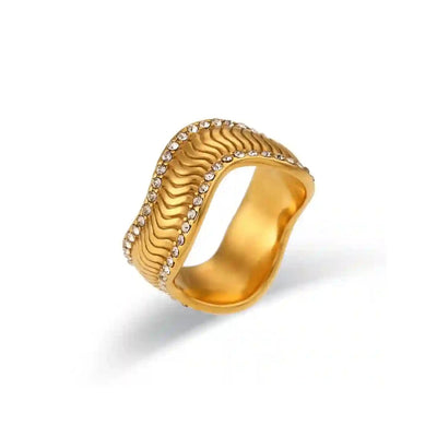 Wave Band - Gold Ring Bloome