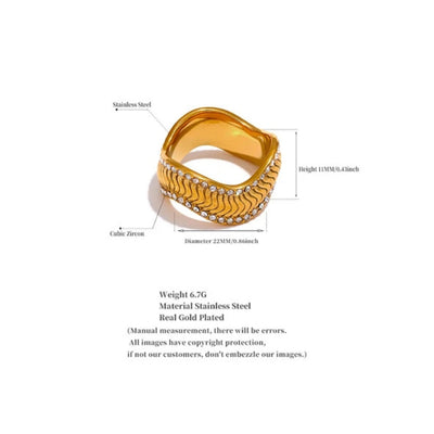 Wave Band - Gold Ring Bloome