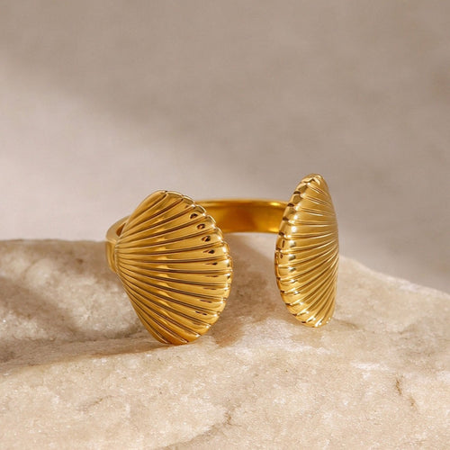 Sea shell adjustable ring