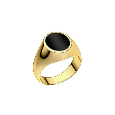 Onyx Gold Ring - Stainless Steel Bloome