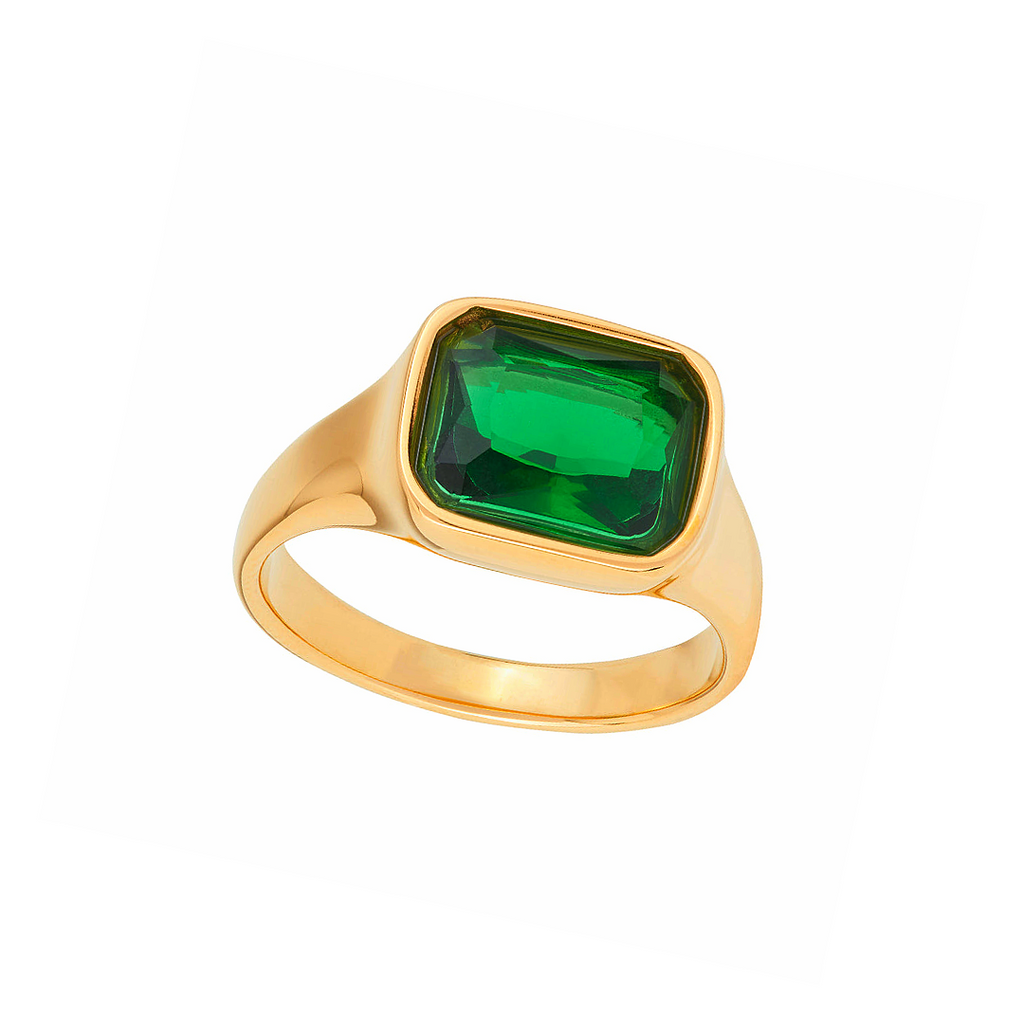 Cocktail emerald green ring Bloome
