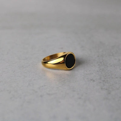 Onyx Gold Ring - Stainless Steel Bloome