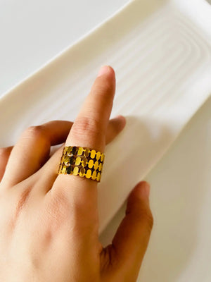 Layered adjustable - Anti tarnish ring Bloome