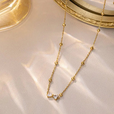 Crystal bow necklace Bloome.pk