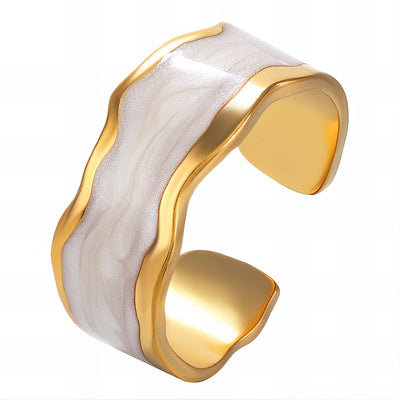 Marble Adjustable Gold Plated Ring Bloome