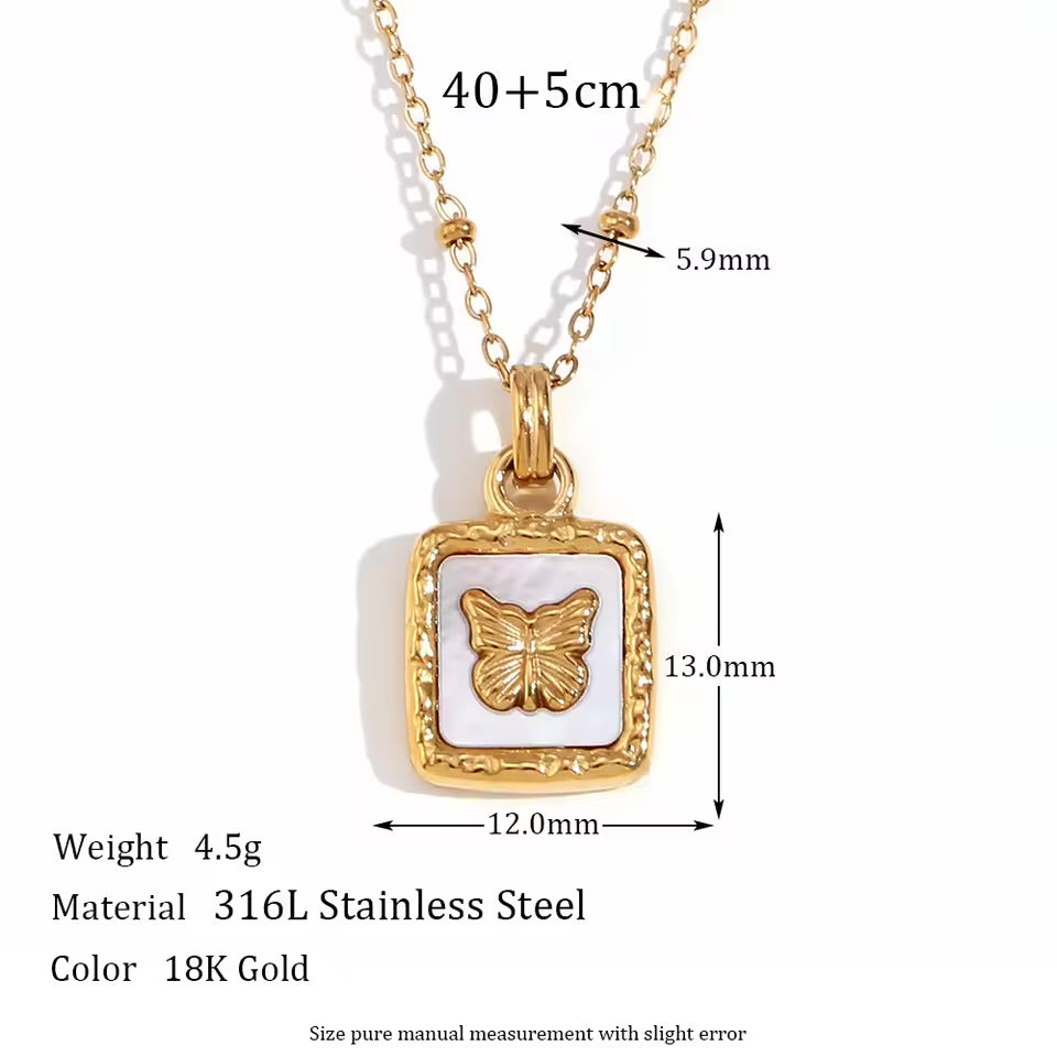 Butterfly necklace gold plated