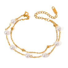 Load image into Gallery viewer, Pearl double layer bracelet Bloome