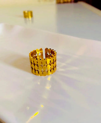 Layered adjustable - Anti tarnish ring Bloome