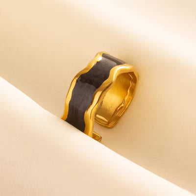 Marble Adjustable Gold Plated Ring Bloome