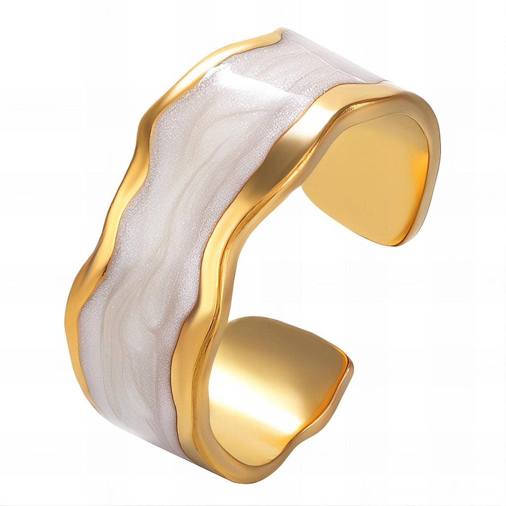 Marble Adjustable Gold Plated Ring Bloome