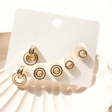 Load image into Gallery viewer, Pack of 3 round earrings 