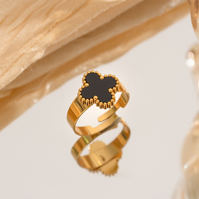Clover Adjustable Gold Ring Bloome