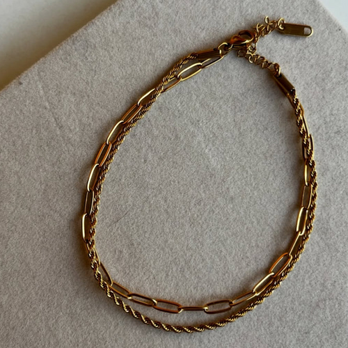 Twilight Layers – 2-Layer Anti-Tarnish Gold Anklet | Waterproof & Fade-Resistant
