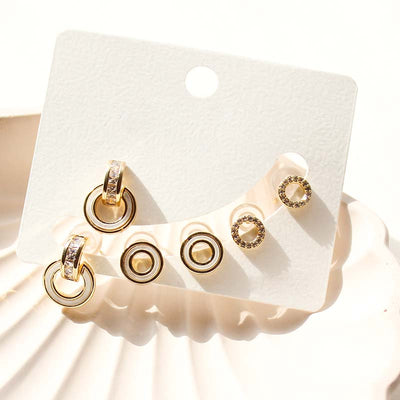 Pack of 3 round earrings 