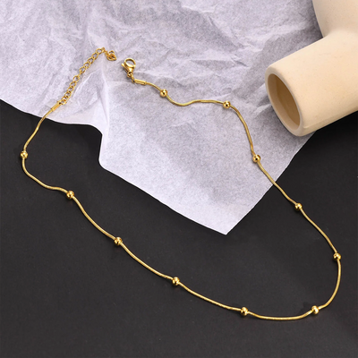 Aura Bead Gold Necklace Bloome