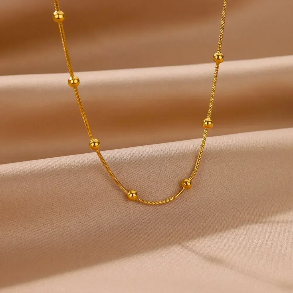 Aura Bead Gold Necklace