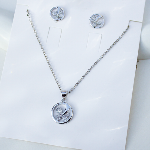 Leaf Glam Silver Set