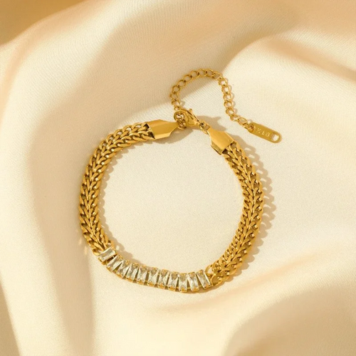 Gold plated crystal bracelet