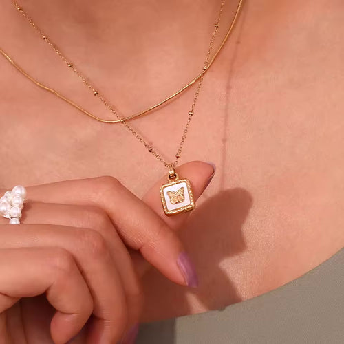 Butterfly necklace gold plated