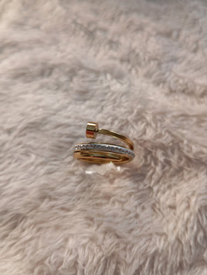 Crystal Nail Stainless Steel Ring Bloome