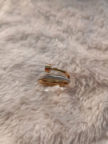 Crystal Nail Stainless Steel Ring