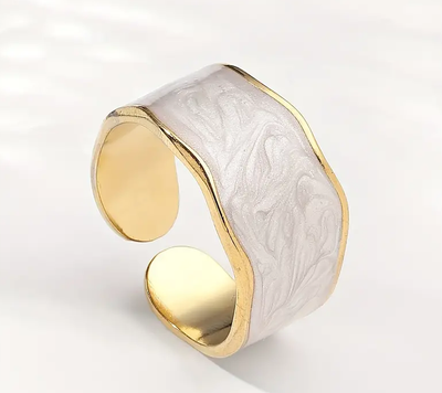 Marble adjustable Gold Ring Bloome