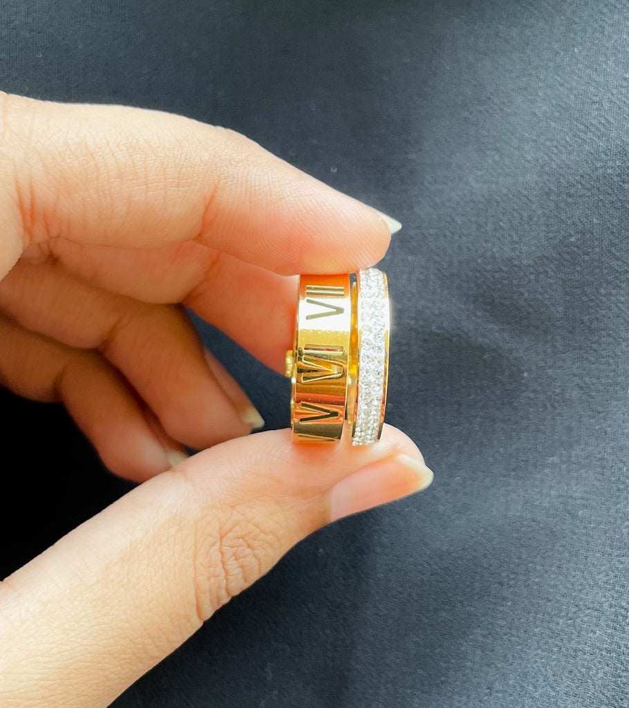 Roman Radiance Stacking Ring – Gold Plated Stainless Steel
