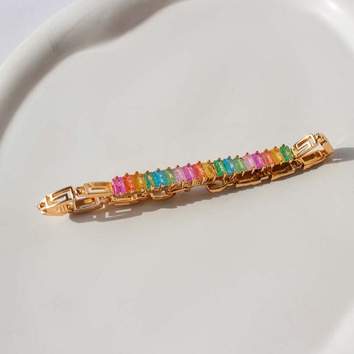 GCandy Crush Bracelet with vibrant multicolor baguette stones