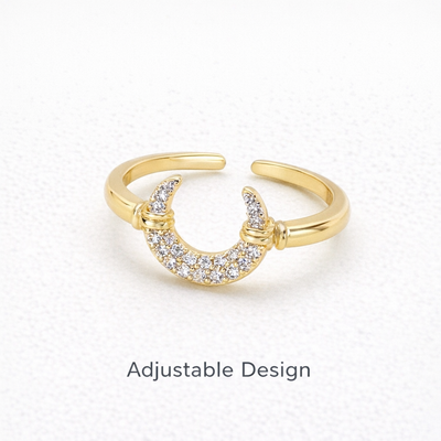 Crescent gold ring for women - Bloome.pk