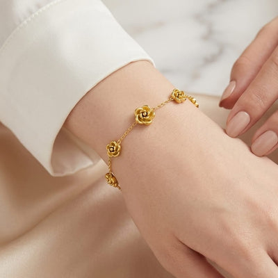 Dainty Floral Stainless Steel Bracelet Bloome