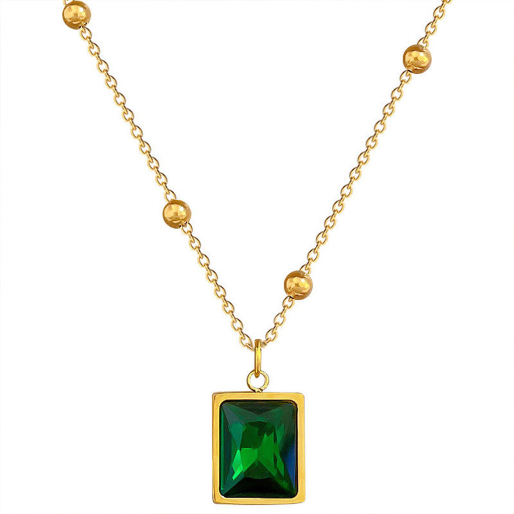 Emerald Glow Pendant Necklace