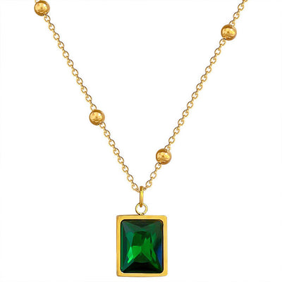Emerald Glow Pendant Necklace