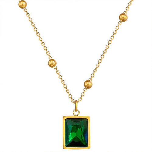 Emerald Glow Pendant Necklace