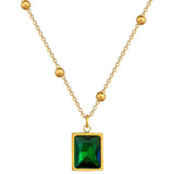 Emerald Glow Pendant Necklace
