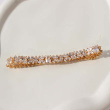 Load image into Gallery viewer, Elegant gold bracelet with diamond-studded crystal stones