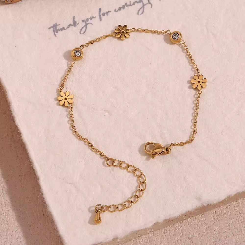 Flower stone bracelet