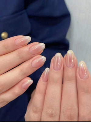 Natural Pearl Almond Gloss Nails Bloome