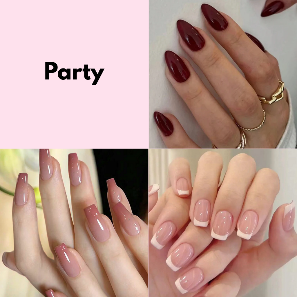 Collage of different fake nails
