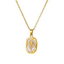 Load image into Gallery viewer, Golden Rose Chain Pendant with Pearl – Anti Tarnish Daily Wear Necklace for Women

