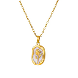 Pearl Golden Rose Pendant Necklace with Chain | Anti-Tarnish