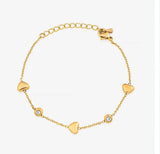 Love Heart Crystal Bracelet – Gold Stainless Steel Bracelet