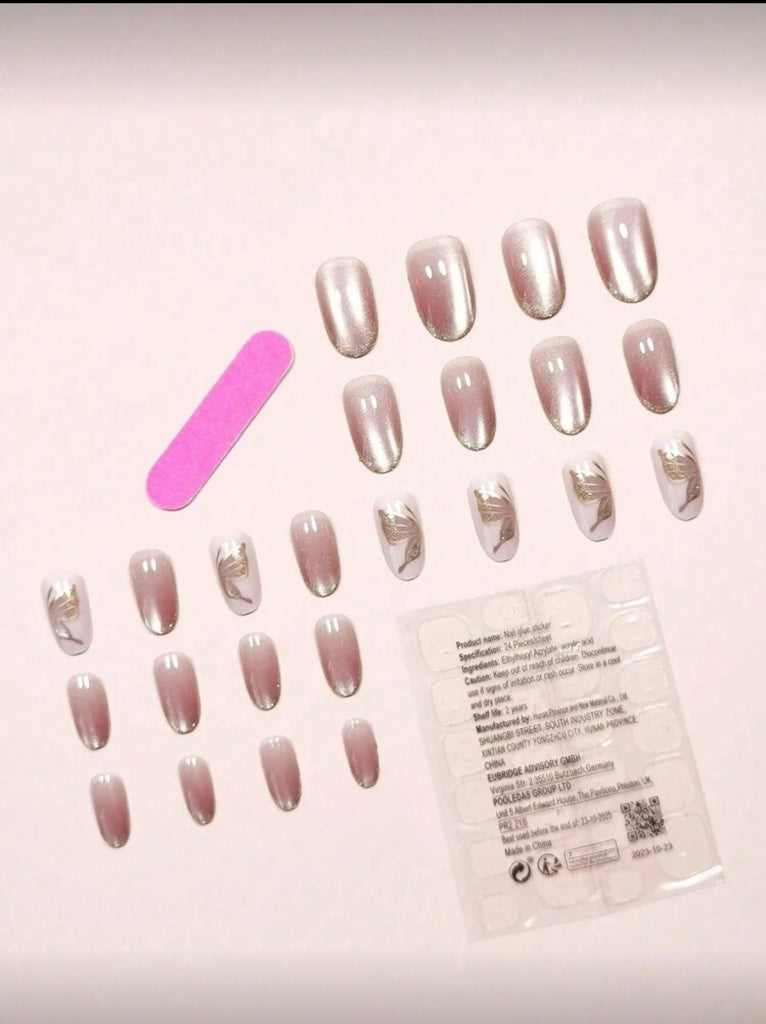 Butterfly Glittery Nails