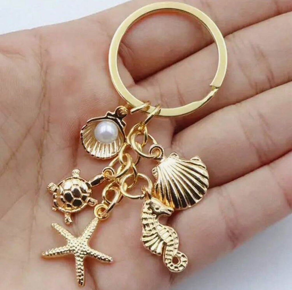 Sea Shell Charm Keychain