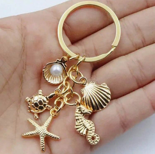 Sea Shell Charm Keychain