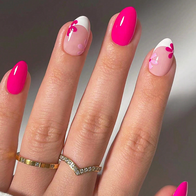 Pink press on nails