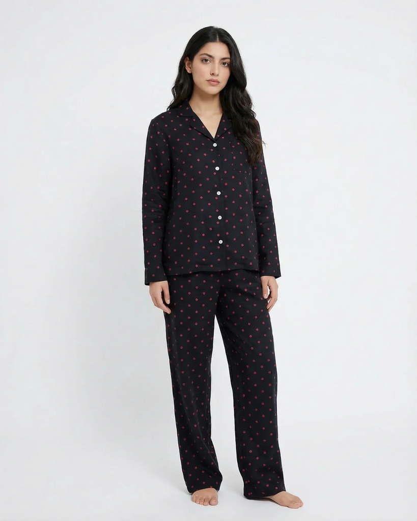 Polka dot Pajama Set - Bloome.pk