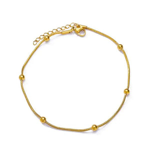 Gold bracelet with small beads 