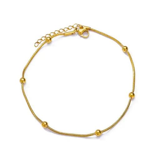 Gold bracelet with small beads 