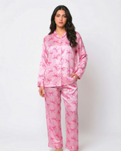 Load image into Gallery viewer, Silk Bow Pajama set 